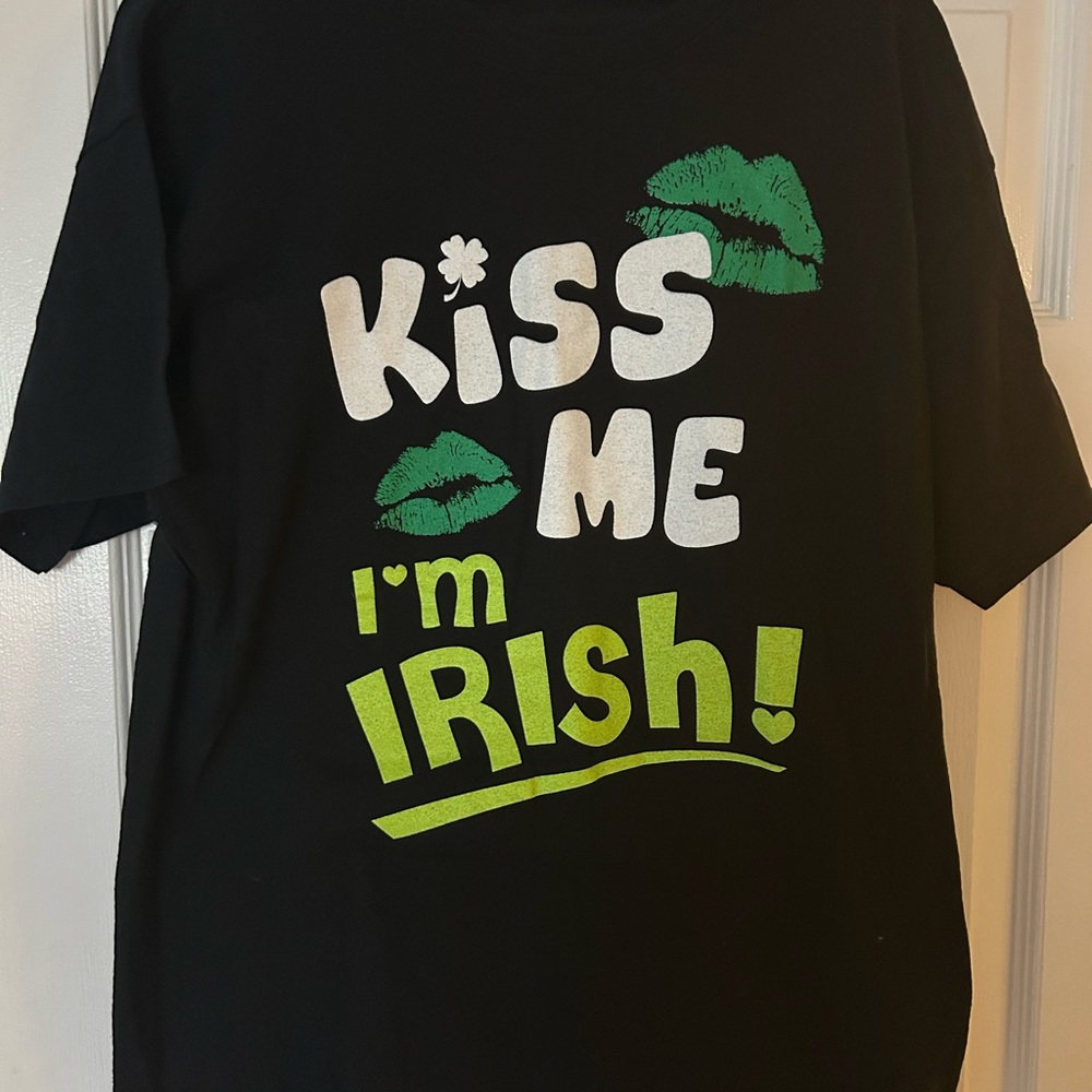 Gildan Black and Green Short Sleeve Tee with St. Patrick's Day Design